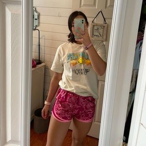 Pink polka dot Nike dry tempo shorts